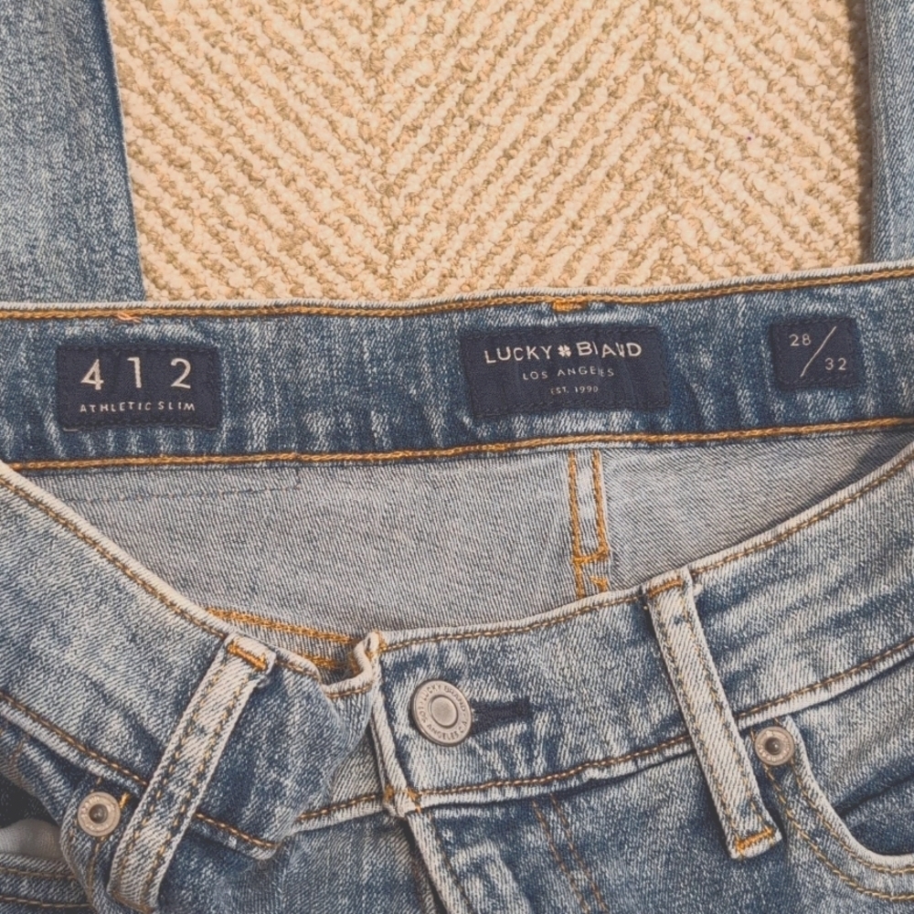 NWOT Lucky Brand 412 Athletic Slim Stretch Medium Wash Denim Jeans 28 x 31 - Picture 2 of 5